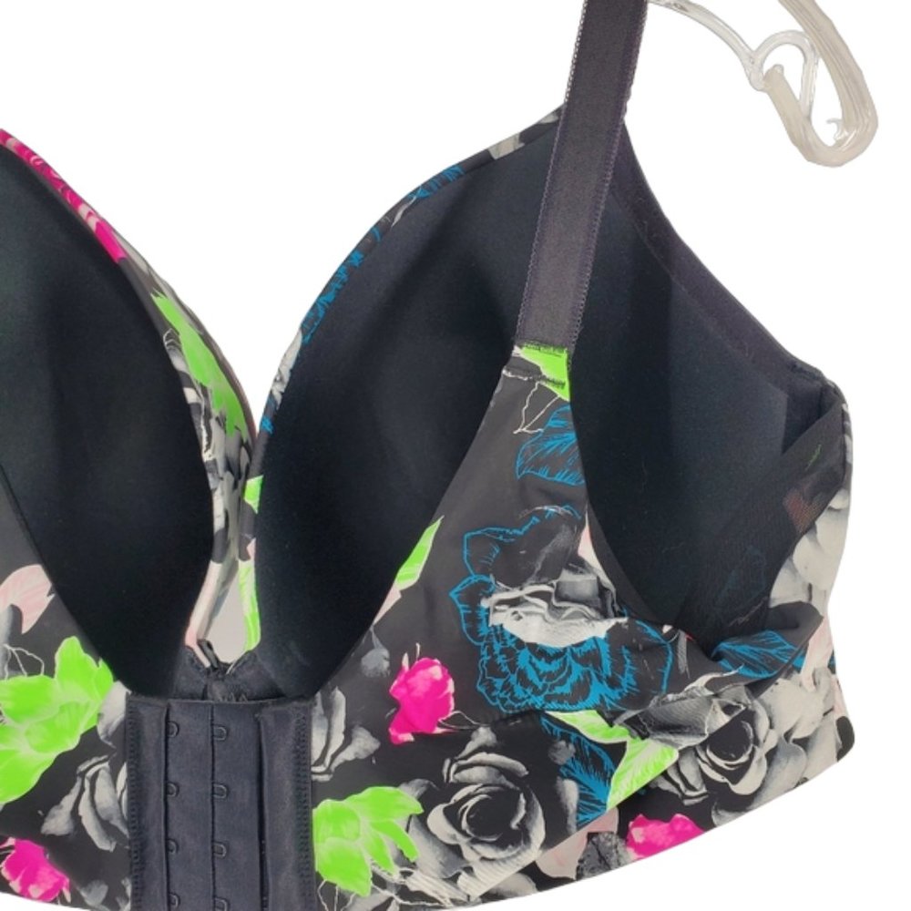 torrid Curve T-Shirt Push-Up Floral Print 360° Back Smoothing Bra Plus Curvy 44F - Picture 11 of 15